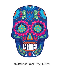  Sugar Skull With Diamonds, Flowers And Ornaments. Day Of The Dead. Vector Illustration

Human Head Bones Halloween Tattoo Dia De Los Muertos Vector Set