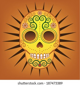 Sugar Skull. EPS 10 vector, grouped for easy editing. No open shapes or paths.