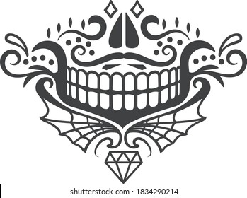 Sugar skull face mask template