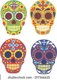 calavera de azúcar plana