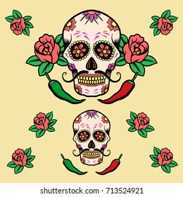 Sugar Skull with flower