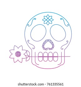 sugar skull with flower  mexico culture icon image 