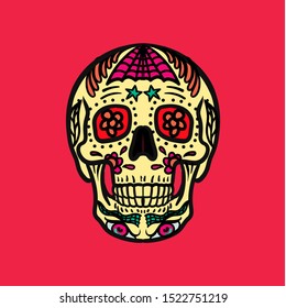 sugar skull helloween design abstract cool