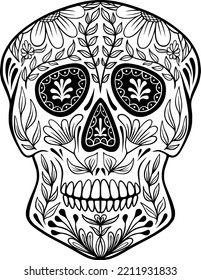 Sugar skull illustration, day of the dead 