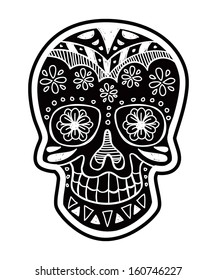 sugar skull isolated on white background