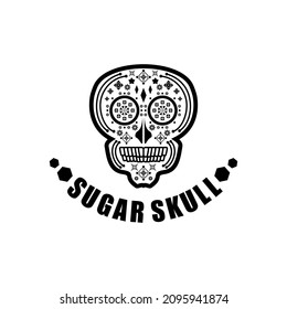 sugar skull isolated on white background.