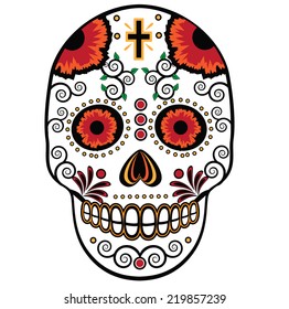 Sugar skull isolated on white EPS 10 vector
