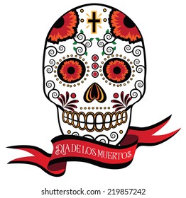 Sugar skull isolated on white EPS 10 vector