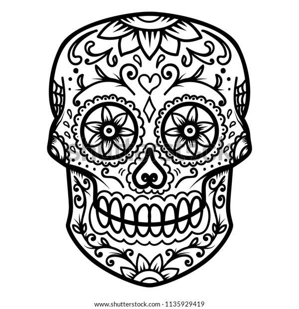 Sugar Skull Isolated On White Background Stock Vector (Royalty Free ...