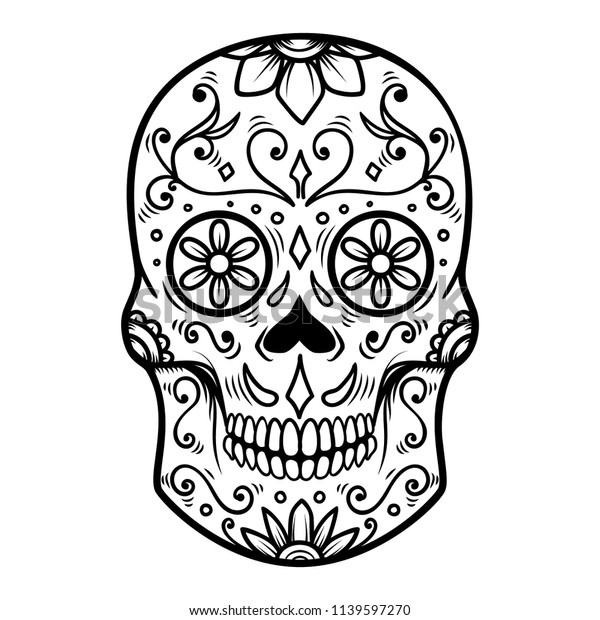 Sugar Skull Isolated On White Background Stock Vector (Royalty Free ...