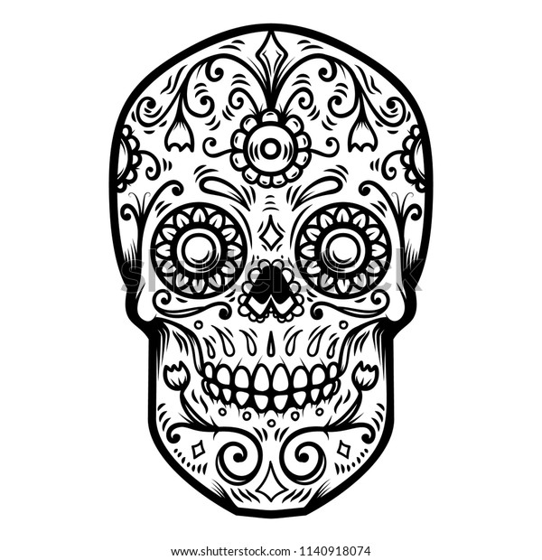 Sugar Skull Isolated On White Background Stock Vector (Royalty Free ...