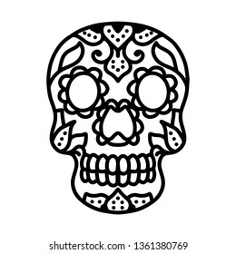 Sugar Skull Line Tattoo