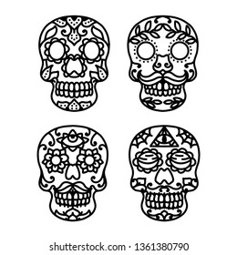 Sugar Skull Line Tattoo