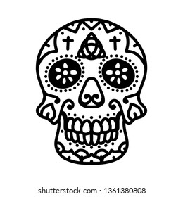 Sugar Skull Line Tattoo