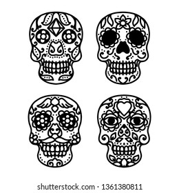 Sugar Skull Line Tattoo