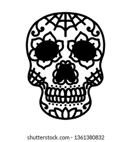 Sugar Skull Line Tattoo