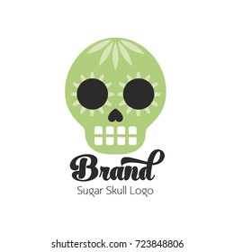 Sugar skull logo, green sugar skull
