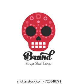 Sugar skull logo, red sugar skull