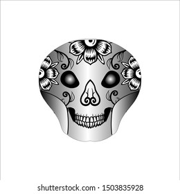 sugar skull logo smile a on a white background