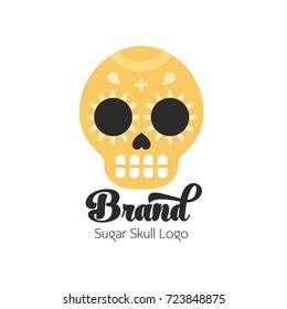 Sugar skull logo, yellow sugar skull