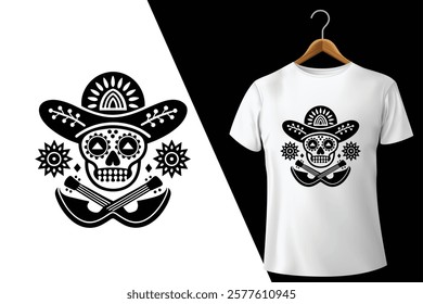 Sugar Skull Mariachi T-Shirt Design  