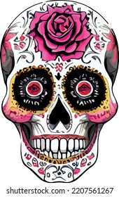 sugar skull mexican catrina vector logo