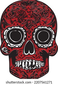 sugar skull mexican catrina vector logo