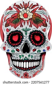 sugar skull mexican catrina vector logo