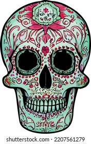 sugar skull mexican catrina vector logo