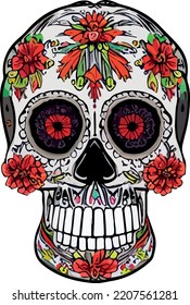 sugar skull mexican catrina vector logo