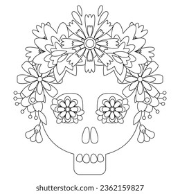 Sugar skull mexican coloring page