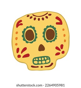 sugar skull. Mexican Dia de los Muertos (Day of the Dead) sugar skull icon. doodle. clipart. vector illustration