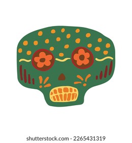 sugar skull. Mexican Dia de los Muertos (Day of the Dead) sugar skull icon. doodle. clipart. vector illustration