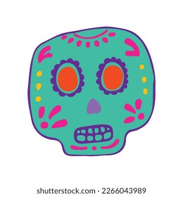 sugar skull. Mexican Dia de los Muertos (Day of the Dead) sugar skull icon. doodle. clipart. vector illustration