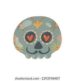 sugar skull. Mexican Dia de los Muertos (Day of the Dead) sugar skull icon. doodle. clipart. vector illustration