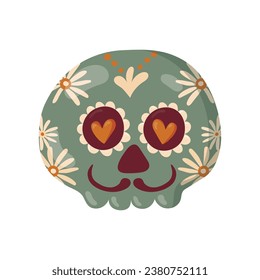 sugar skull. Mexican Dia de los Muertos (Day of the Dead) sugar skull icon. doodle. clipart. vector illustration