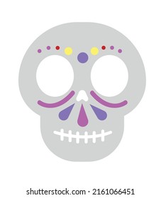 sugar skull mexican icon flat
