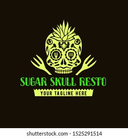 Sugar Skull Resto Logo Template