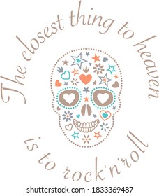 Sugar Skull Rock'n'Roll vector illustration