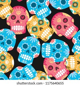 Sugar skull seamless background