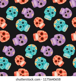 Sugar skull seamless background
