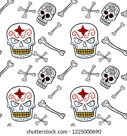sugar skull seamless design