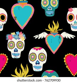 Sugar skull seamless pattern