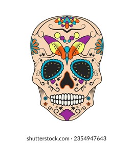 Sugar skull symbol icon, Day of the Dead Festive Symbolic Design, Dia de los Muertos Celebration 