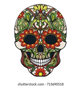 Sugar skull. The traditional symbol of the Day of the Dead.