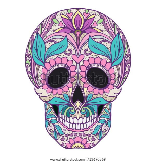 sugar-skull-traditional-symbol-day-dead-stock-vector-royalty-free