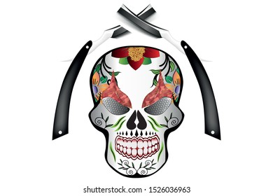 sugar skull trending with a beautiful white background