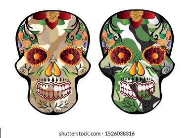 sugar skull trending with a beautiful white background