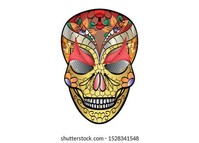 sugar skull. sugar skull trending with a beautiful white background