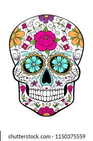 sugar skull, vector